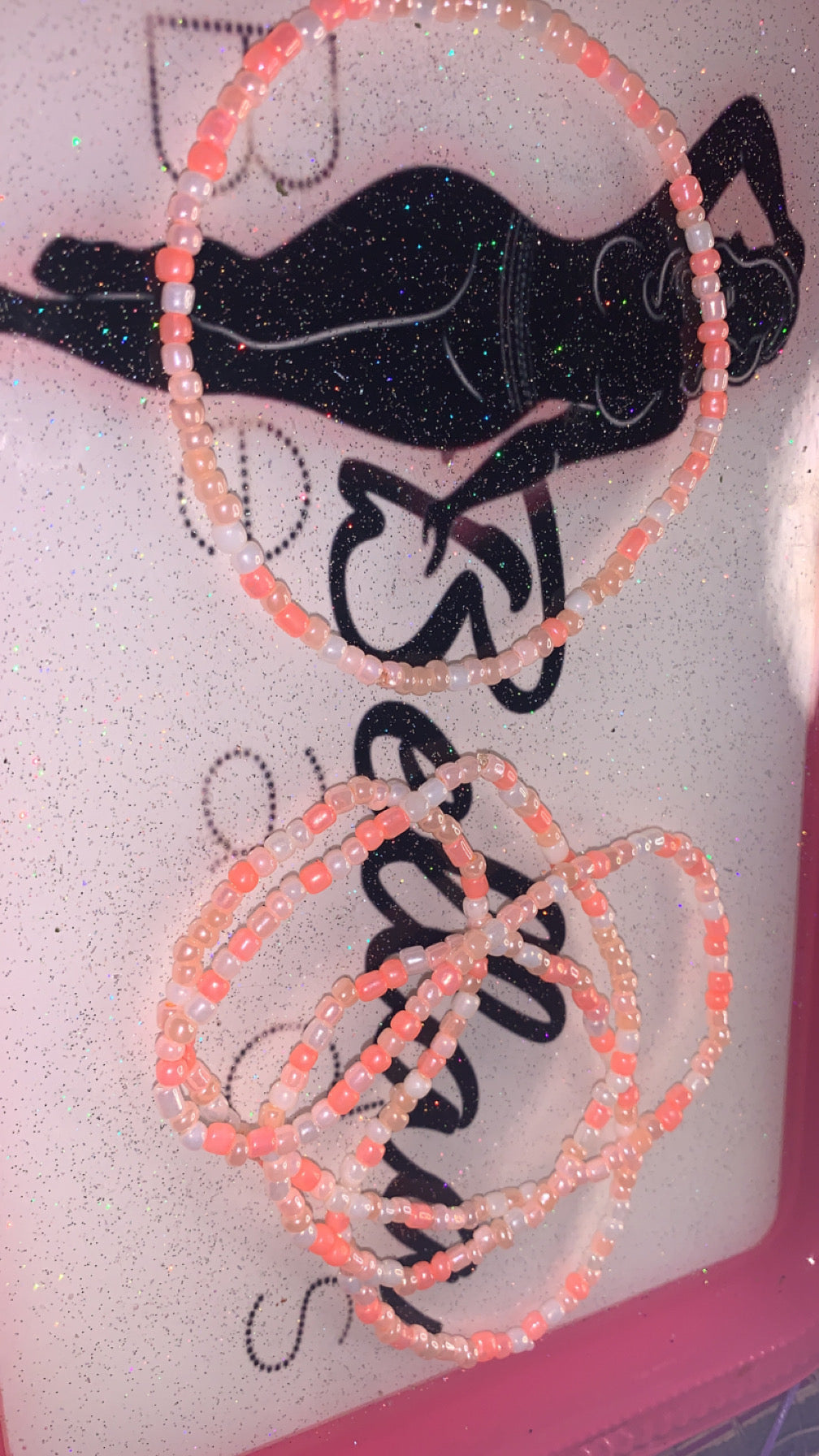 Peach Waistbead And Anklet Set!