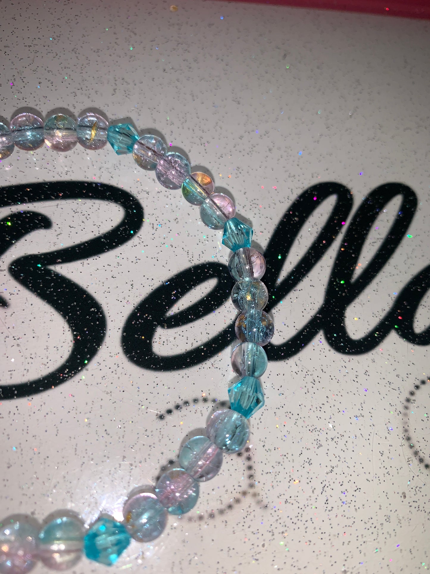 Cotton Candy Glass Beaded Bracelet!