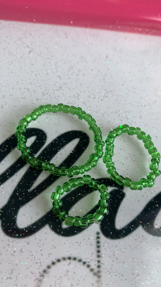 3 Piece Green Toe Ring Set!