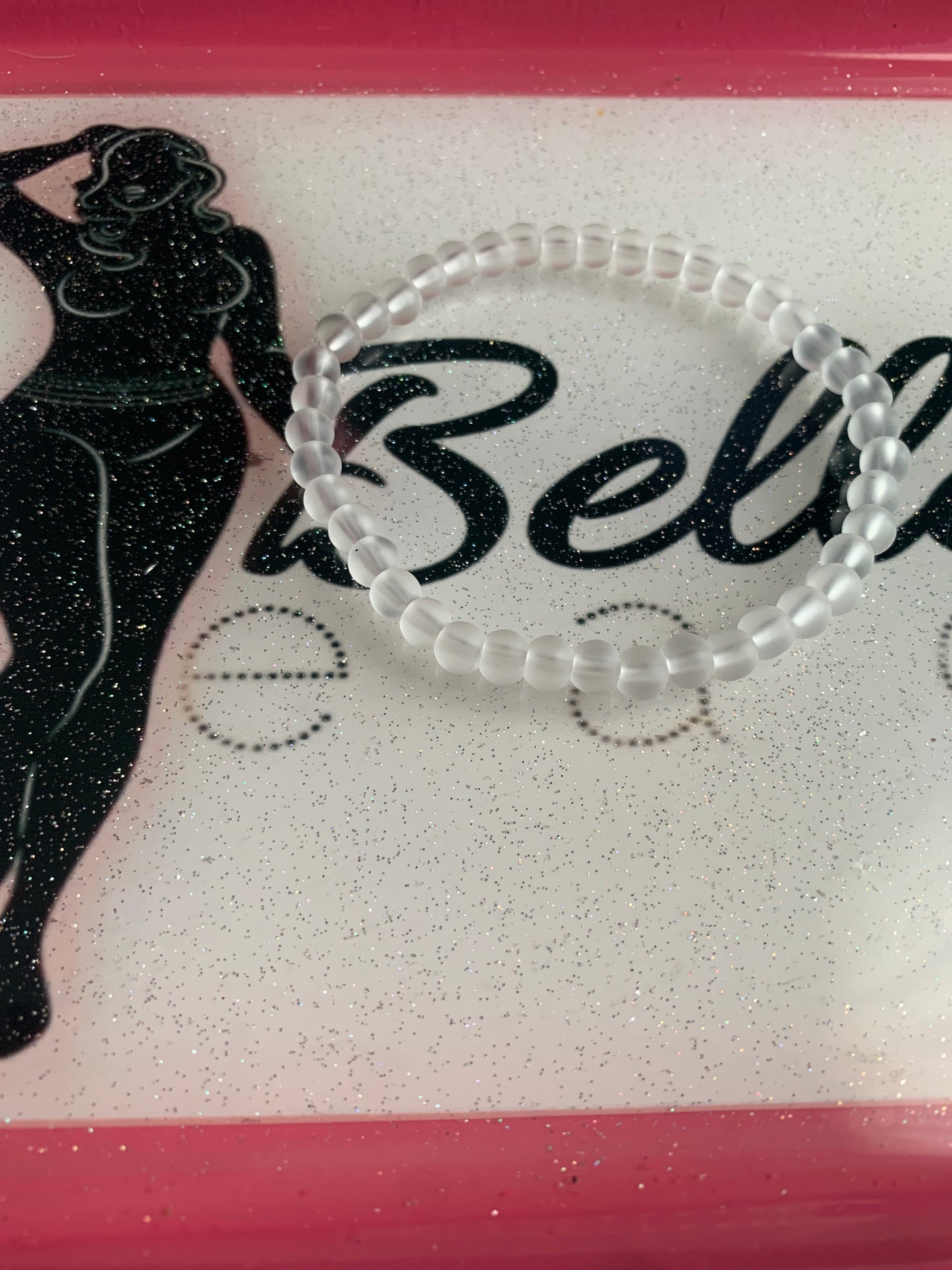 Clear Matte Glass Beaded Bracelet!