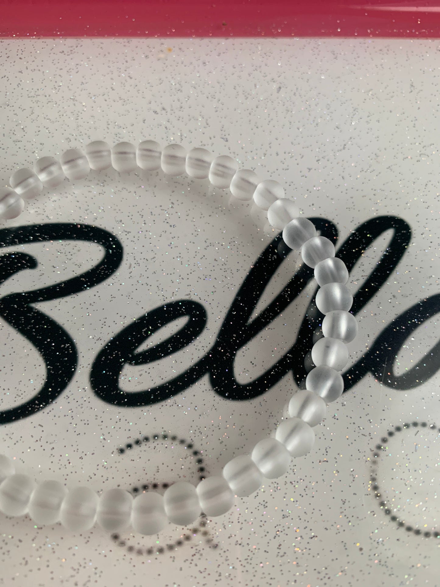 Clear Matte Glass Beaded Bracelet!