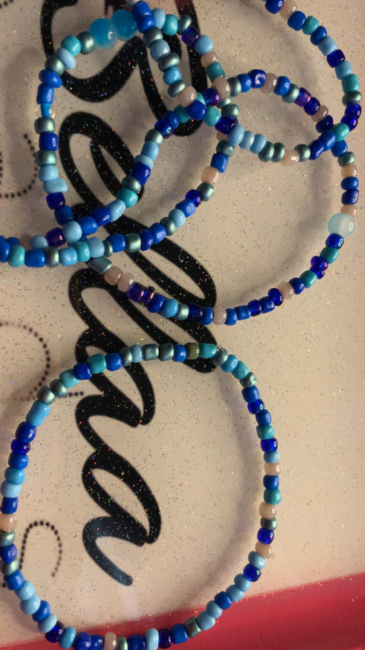 Blue Waistbead And Anklets Set!