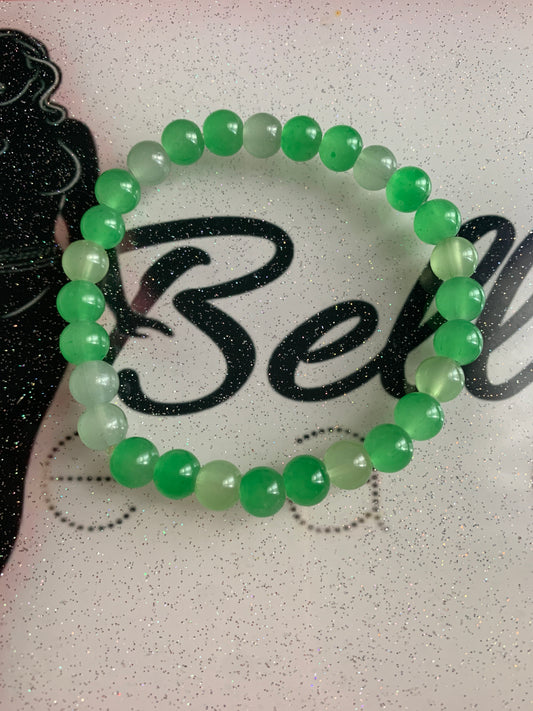 Green Glass Beaded Bracelet!