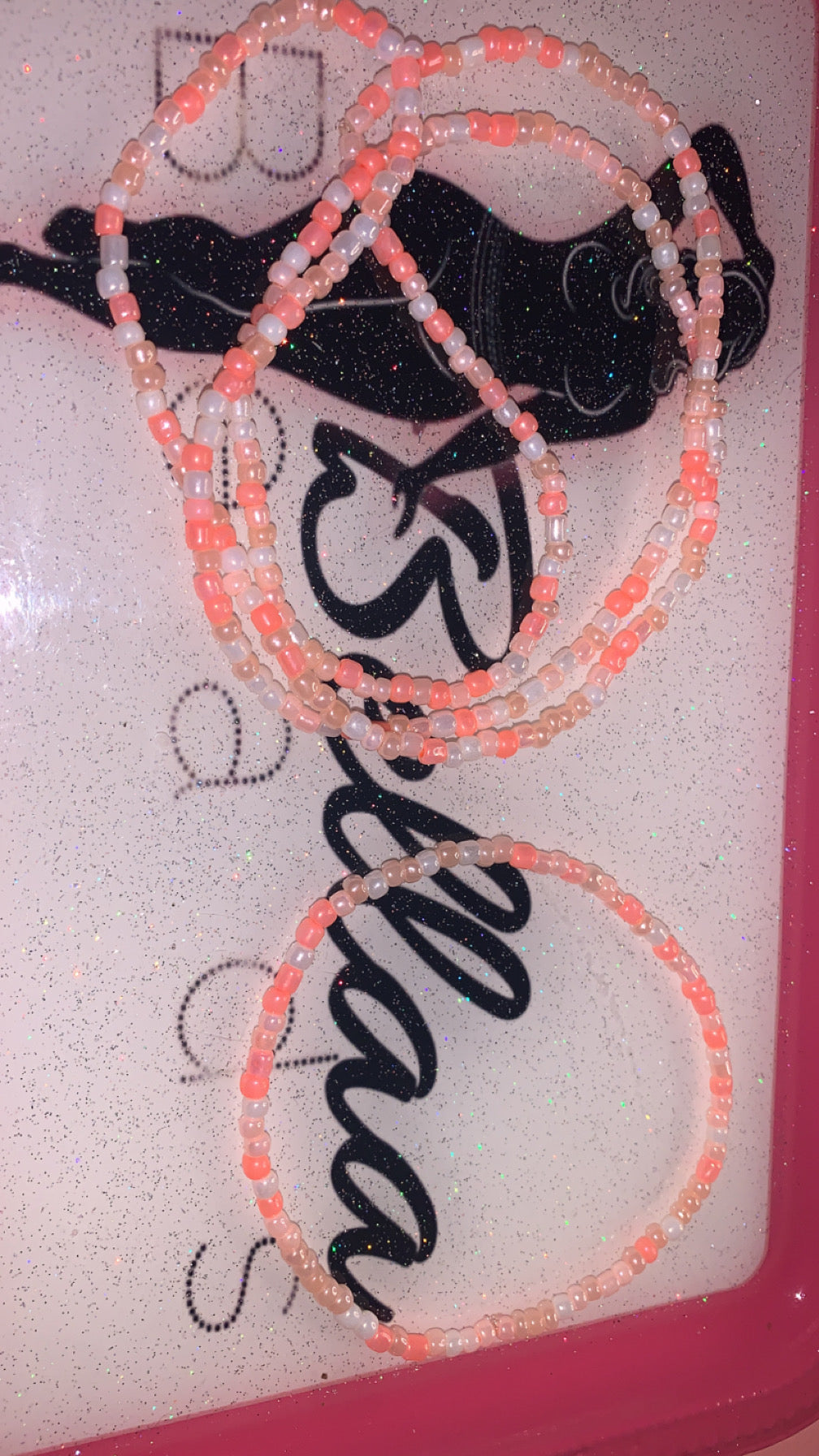 Peach Waistbead And Anklet Set!