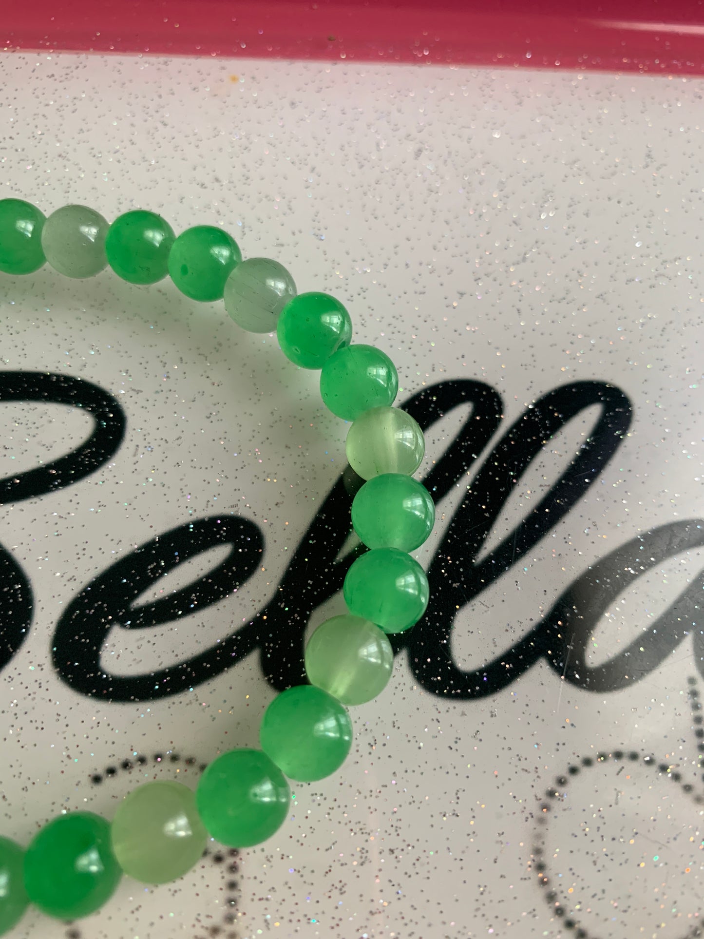Green Glass Beaded Bracelet!