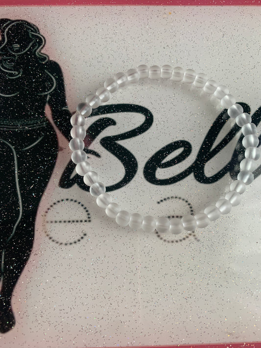 Clear Matte Glass Beaded Bracelet!