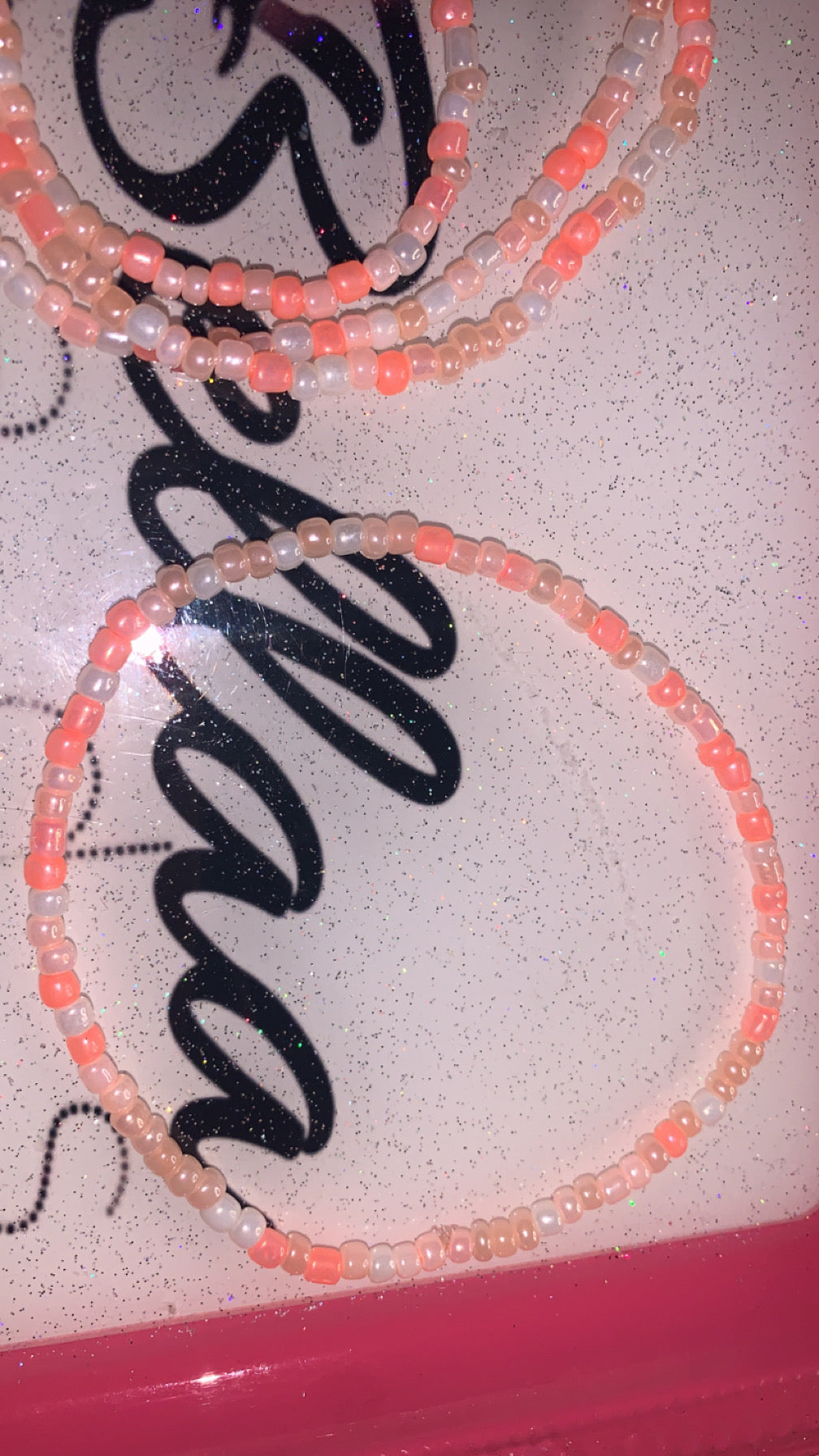 Peach Waistbead And Anklet Set!