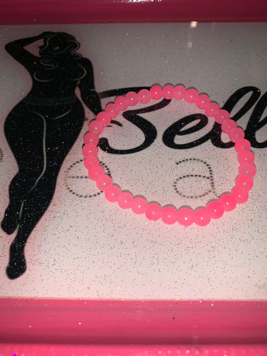 Baby Pink Glass Beaded Bracelet!