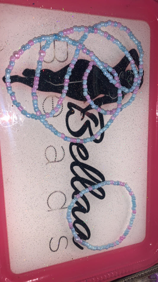 Cotton Candy Waistbead And Anklet Set!