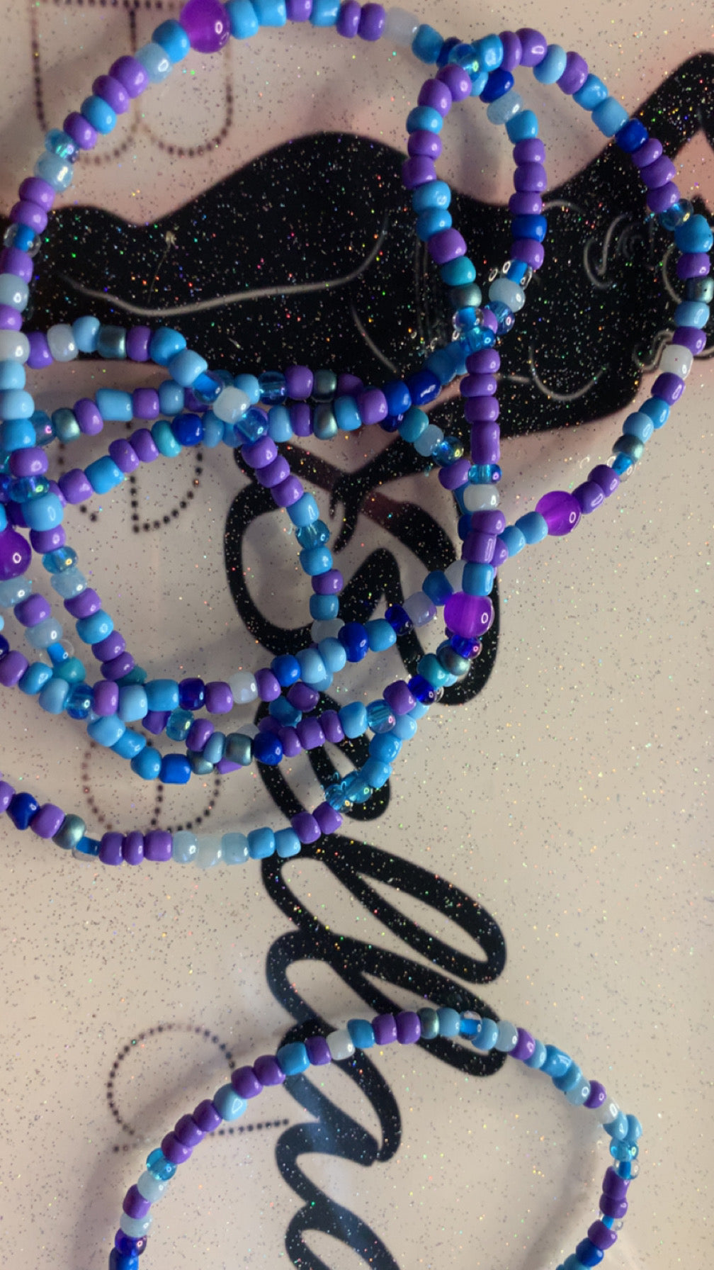 Purple And Blue Waistbead And Anklet Set!