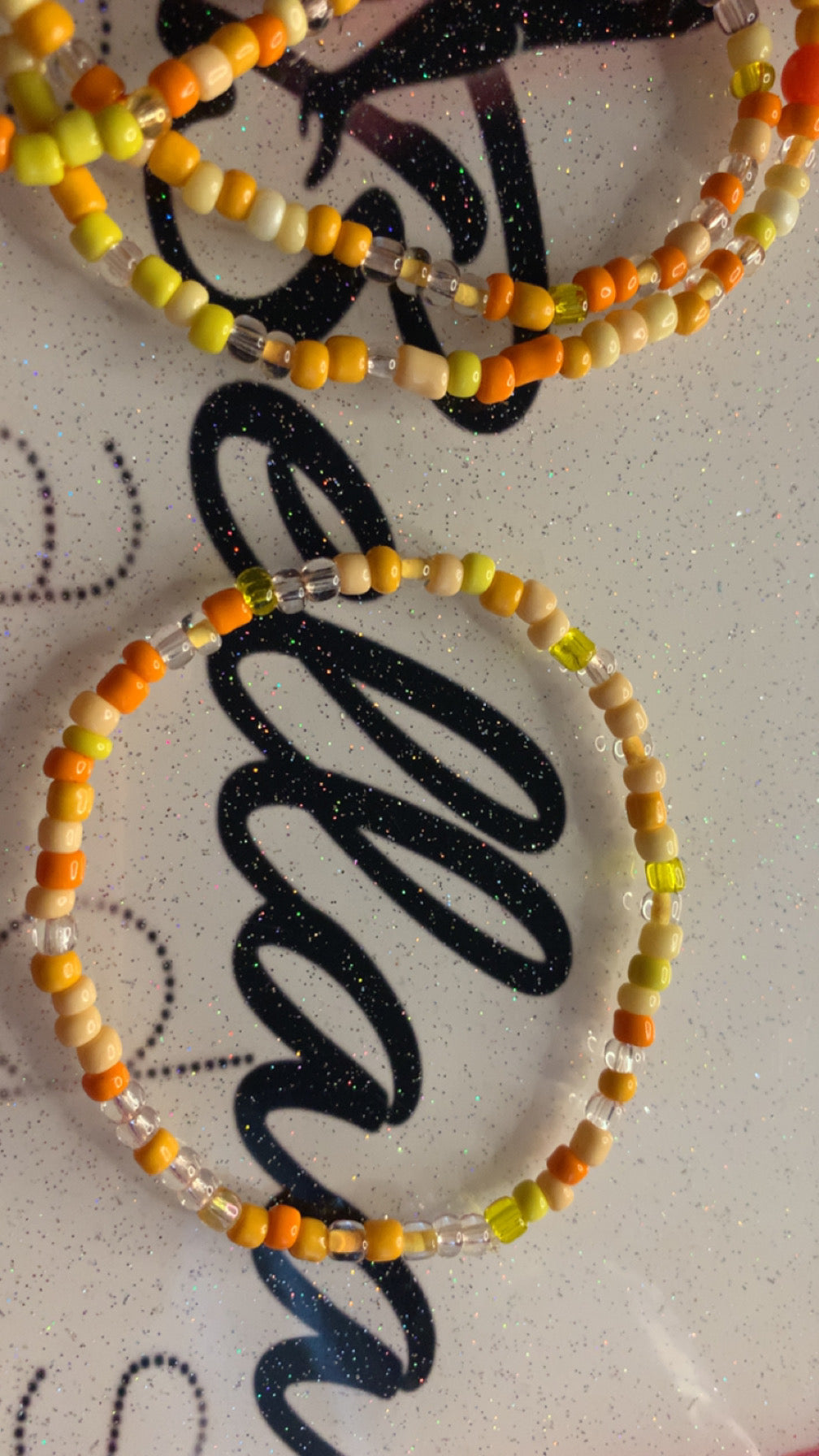 Orange And Yellow Waistbead And Anklet Set!