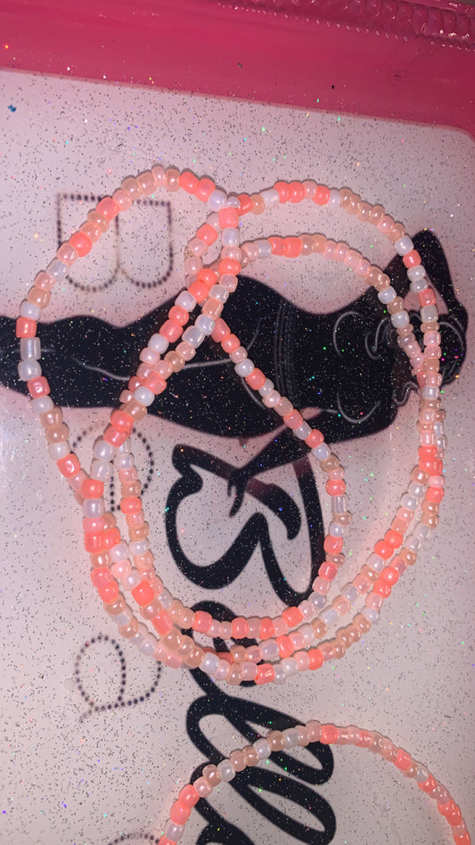 Peach Waistbead And Anklet Set!