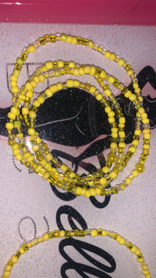 Yellow Waistbead And Anklet Set!