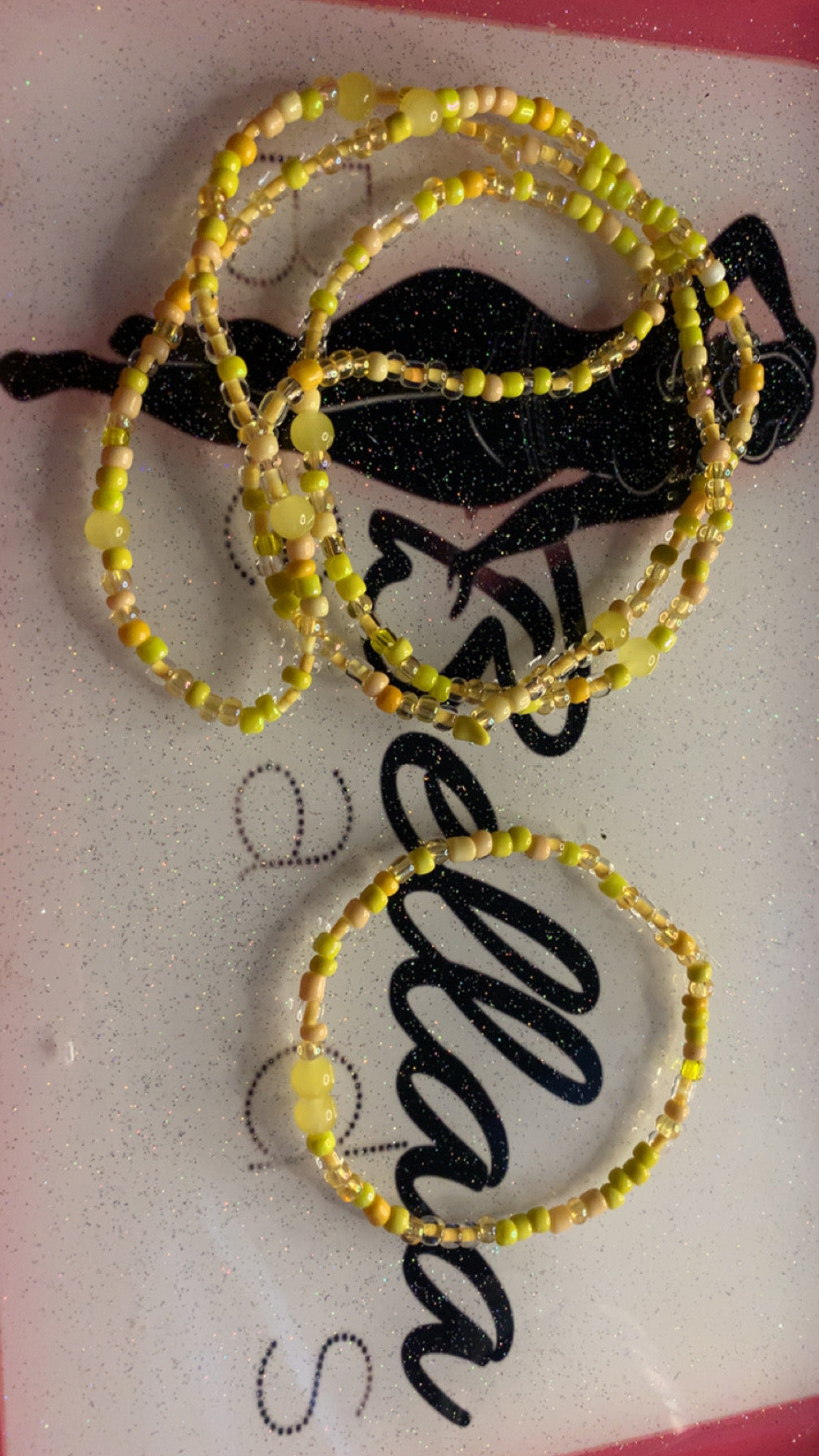 Yellow Waistbead And Anklet Set!