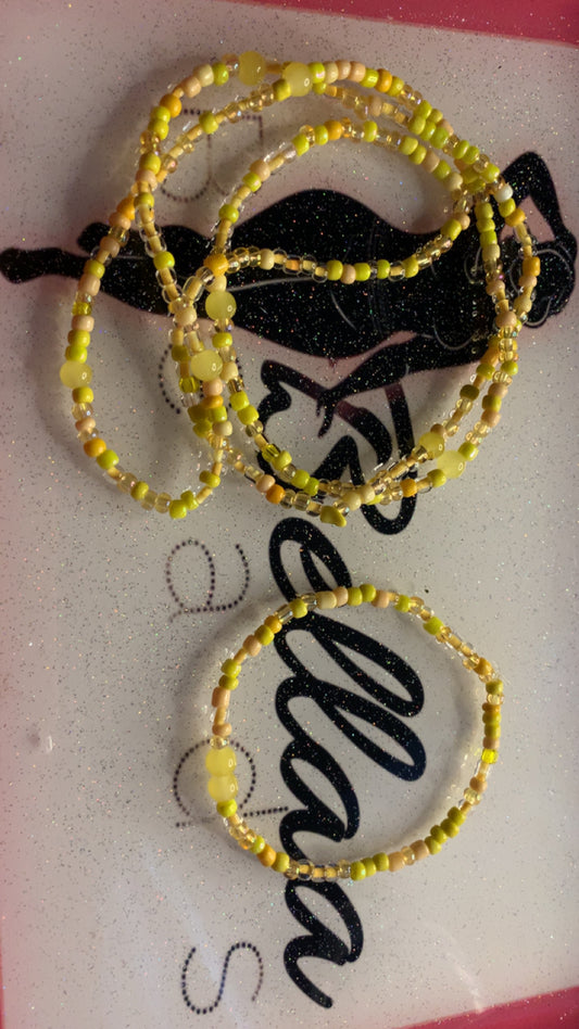 Yellow Waistbead And Anklet Set!
