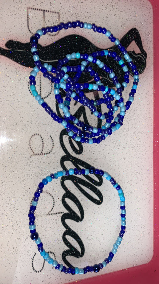 Blue Waistbead And Anklet Set!