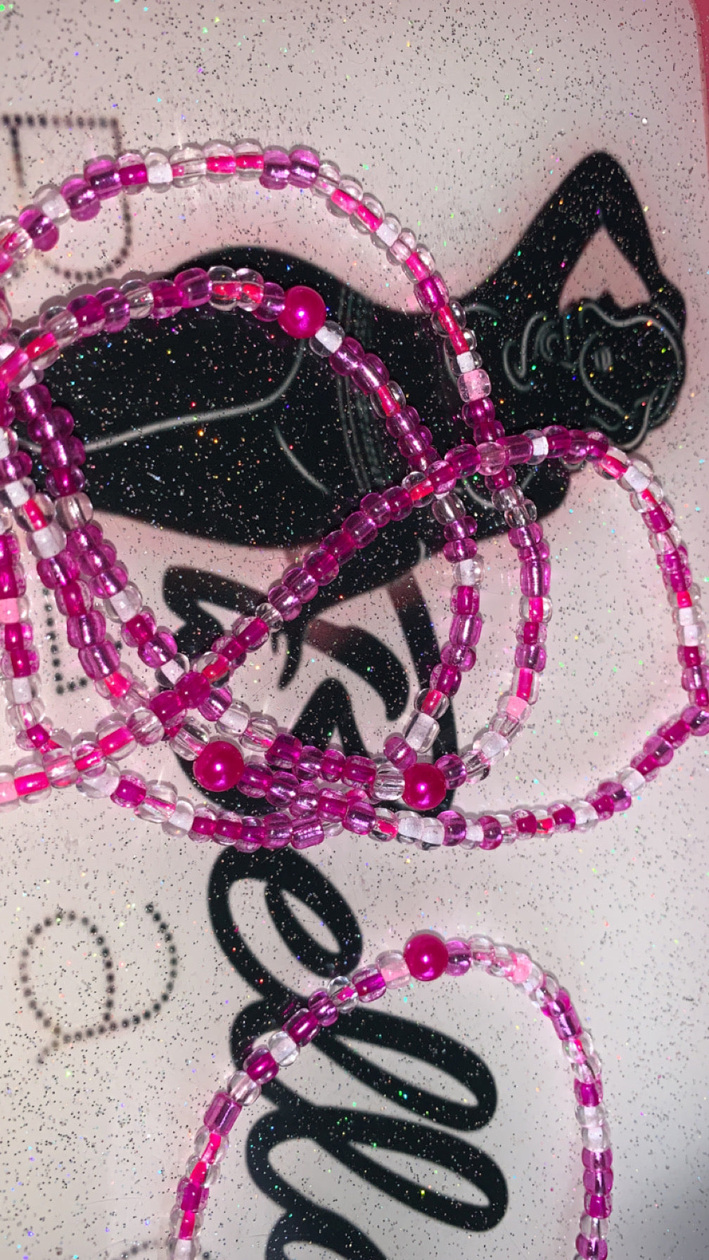 Pink And Clear Waistbead And Anklet Set!
