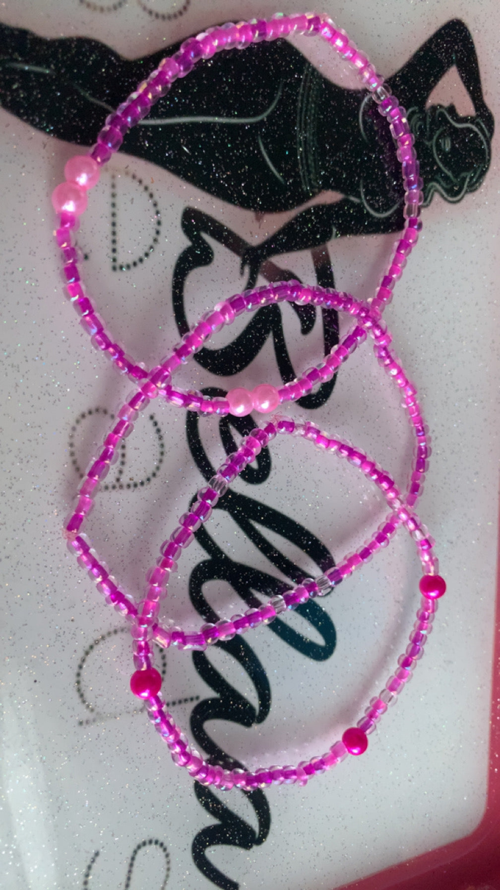 Pink 3 Piece Anklet Set!