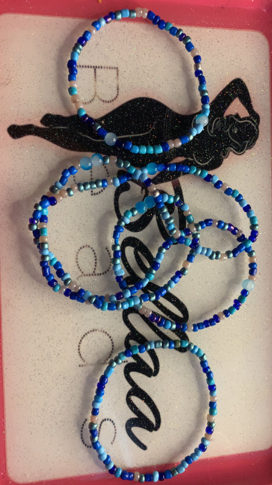 Blue Waistbead And Anklets Set!