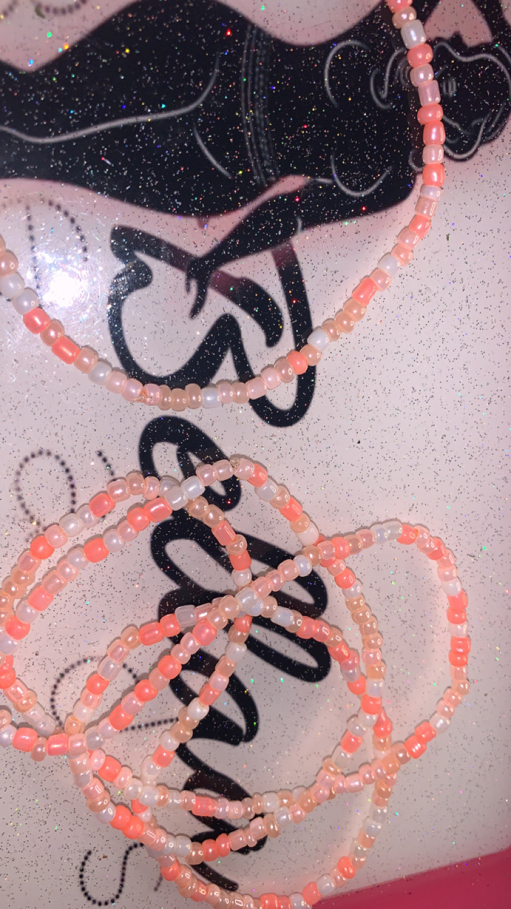 Peach Waistbead And Anklet Set!