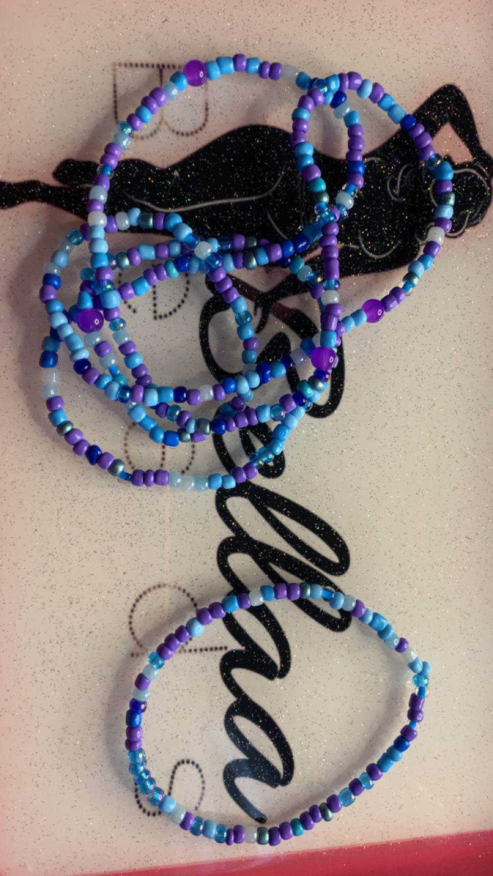 Purple And Blue Waistbead And Anklet Set!