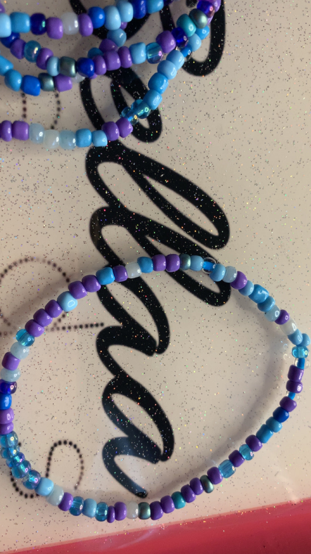Purple And Blue Waistbead And Anklet Set!