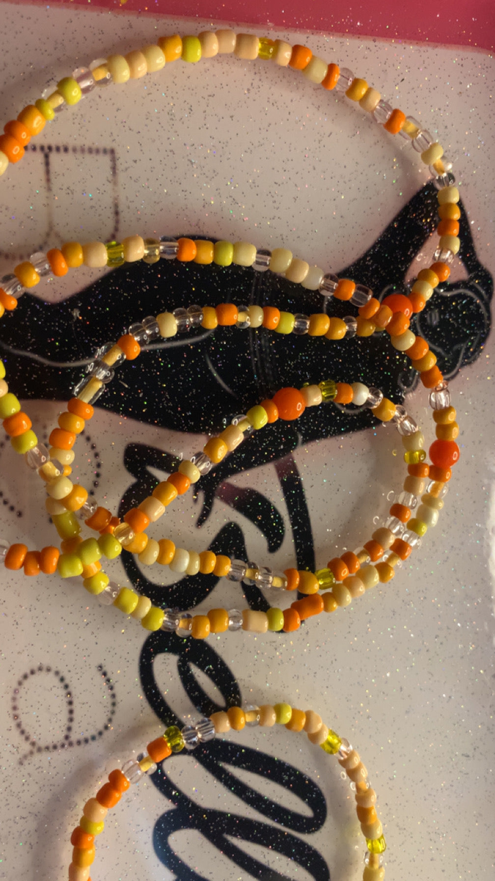 Orange And Yellow Waistbead And Anklet Set!