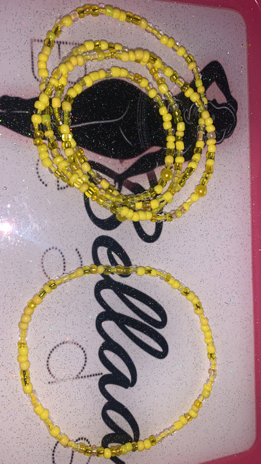 Yellow Waistbead And Anklet Set!