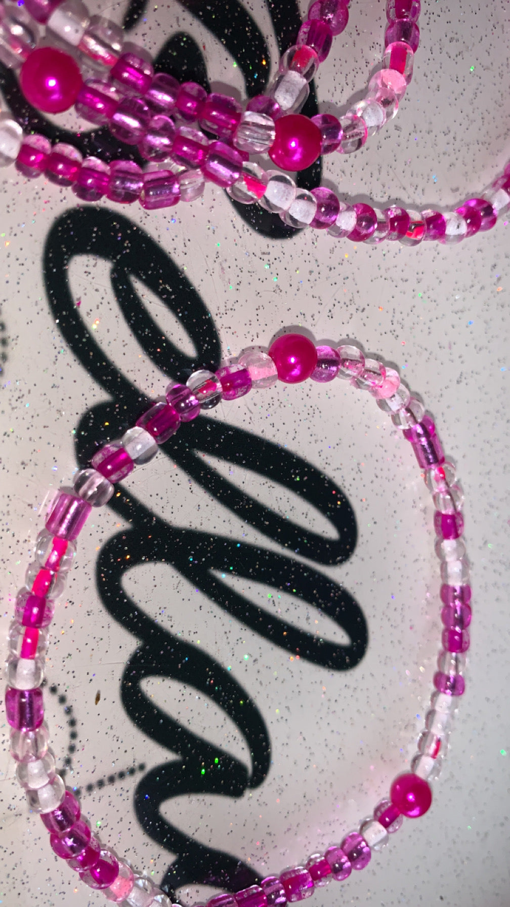 Pink And Clear Waistbead And Anklet Set!