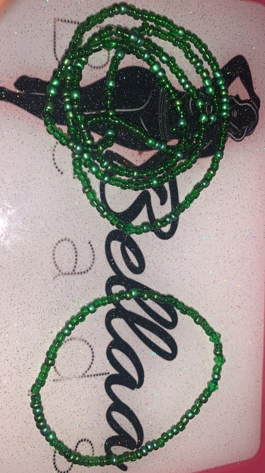 Green Waistbead And Anklet Set!